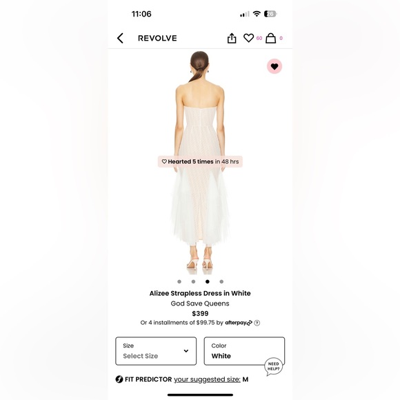 Alizee Strapless Dress in white. God Save Queens - Picture 4 of 6